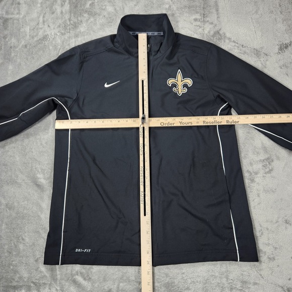 Nike Saints Jacket Men Large NFL Football Team Black Full Zip Lightweight - Picture 9 of 12